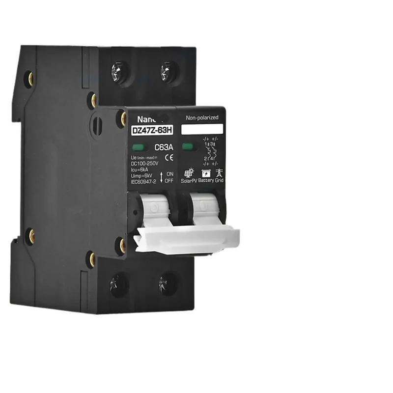 Kickass Two Pole DC Miniature Circuit Breaker With Top Shelf Protection For Solar Panels And Big Battery Banks Blocking Crazy Voltage Spikes Up To 1000 Volts Rock Solid Switching For Folks Desiring Rugged Solar And Battery Guard For Your Setup