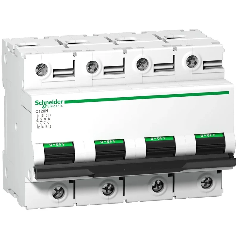 Badass 4 Pole Circuit Breaker 100Amp C Curve 10000A Breaking Capacity 415V White Heavy Duty Electrical Panel Safety Switch Rock Solid Build Germany Engineered Smooth Operation Top Shelf Reliability