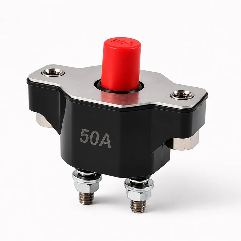 Heavy Duty 50 Amp Push Button Circuit Breaker Direct Drop In Replacement For Volvo Penta Mercruiser And Sierra Marine Systems Straight Bolt On Gear For Rock Solid Protection And Getting Back On The Waters Fast