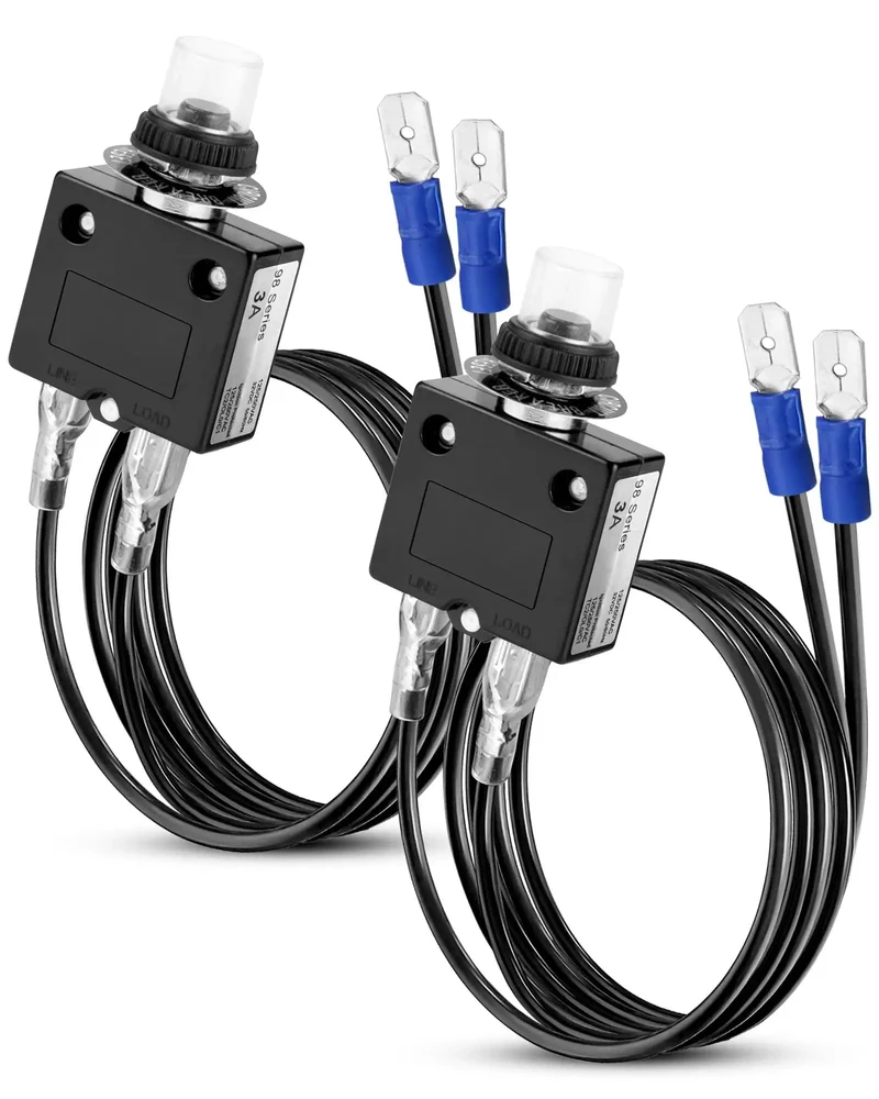 3 Amp Resettable Circuit Breaker Push Button Switch With 18 Awg Lead Wires Hex Nut Mount Delivers Hella Solid Overload Guarding And Instant One Tap Power Restore