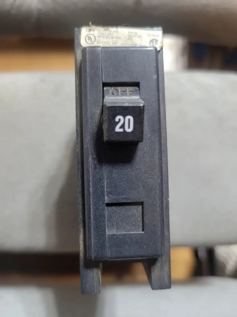 Straight Up Heavy Duty Miniature Circuit Breaker With 20 Amp Single Pole Rating And 201 To 250 Volt Capacity Built Smooth For Reliable Home Electrical Panel Upgrades