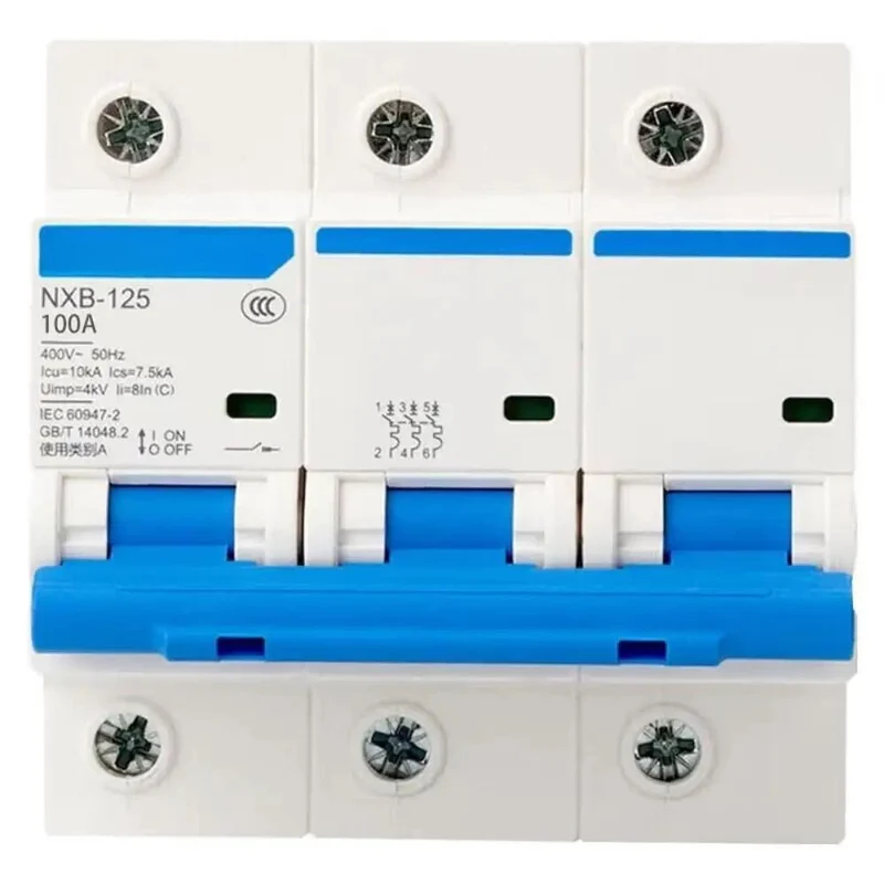 Heavy Duty 3P Small Circuit Breaker 100Amp D Curve Industrial Grade Tri Magnetic Miniature No Fluff Plug And Play Electrical Protection For Master Electricians And Workshop Installations