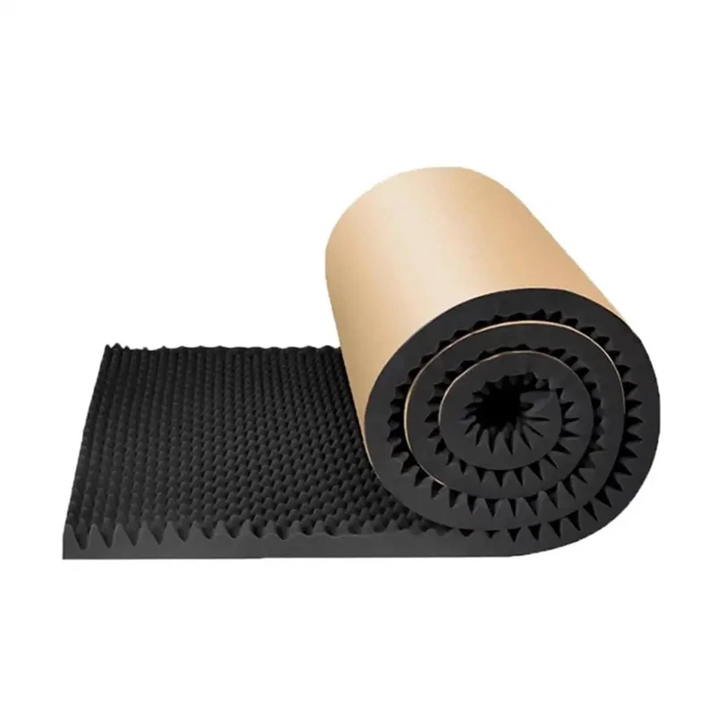 Hella Silent Self Adhesive Acoustic Panels And Soundproof Egg Crate Foam Rolls For Home Studios High Density Fireproof Noise Absorbing Wall Coverage Black