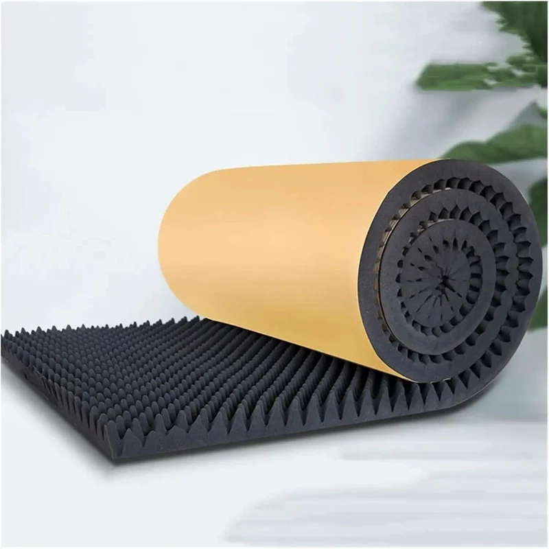 Top Tier Self Adhesive Acoustic Foam Panels Sick Soundproofing Tiles For Home Studio And Music Room Wall Sound Dampening Pads Low Odor Polyurethane Egg Crate Design Mat Black