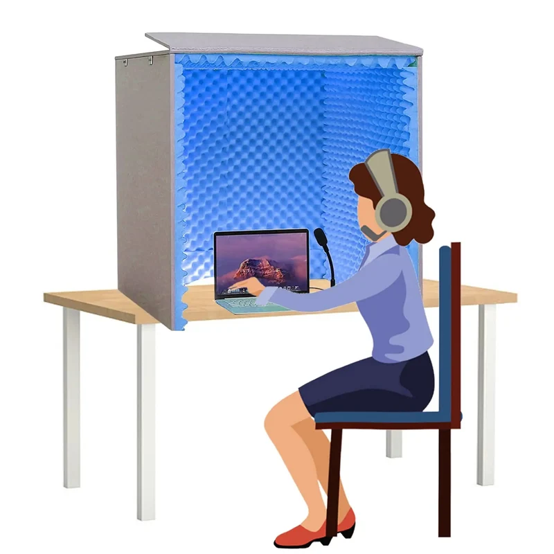 Foldable Microphone Isolation Shield For Desk Compact Acoustic Foam Sound Booth Cube Straight Up Pro Killing Echo And Room Tone Boosts Natural Vocals Great For Podcasts And Streamers