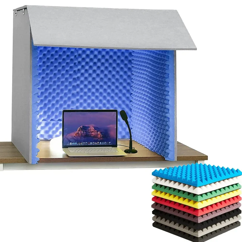 Portable Desktop Soundproof Booth Cover With Dense Acoustic Foam Panels That Make Vocals Hit Different While Blocking Room Echoes Tight Without Breaking Your Budget