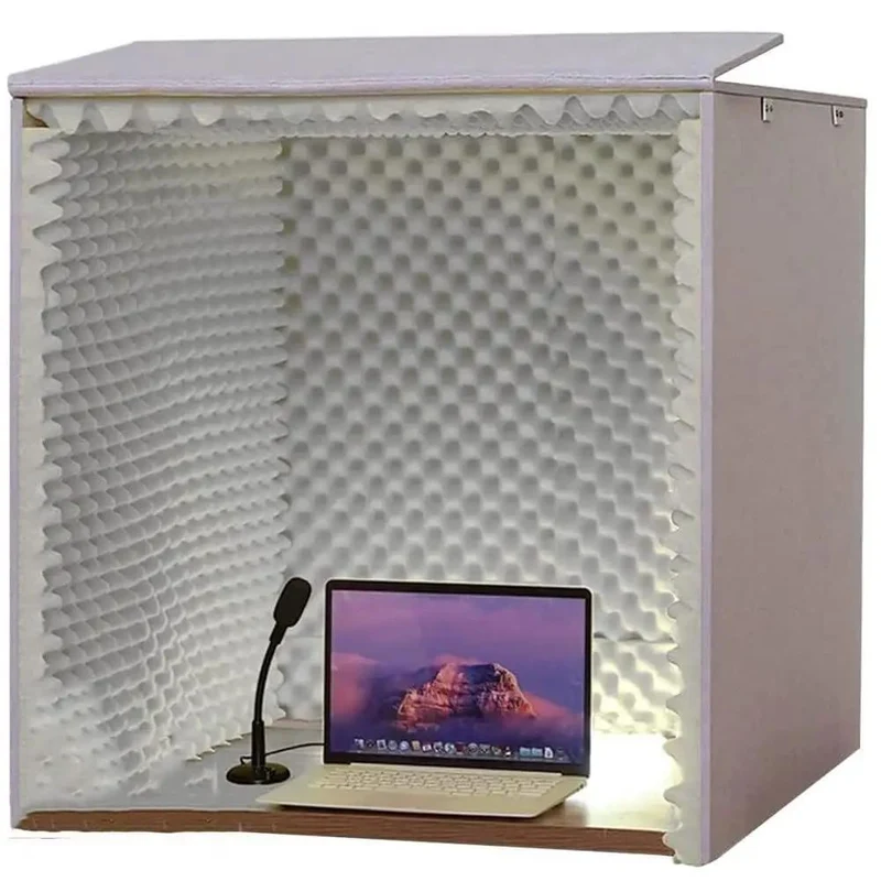 Portable Foldable Soundproof Voice Booth Desktop Studio Gear Acoustic Foam Shield Kills Bad Room Echo Snags Clean Vocals Drowns Out Distractions Quick Pop In Setup Rolling Like A Champ From Minute One