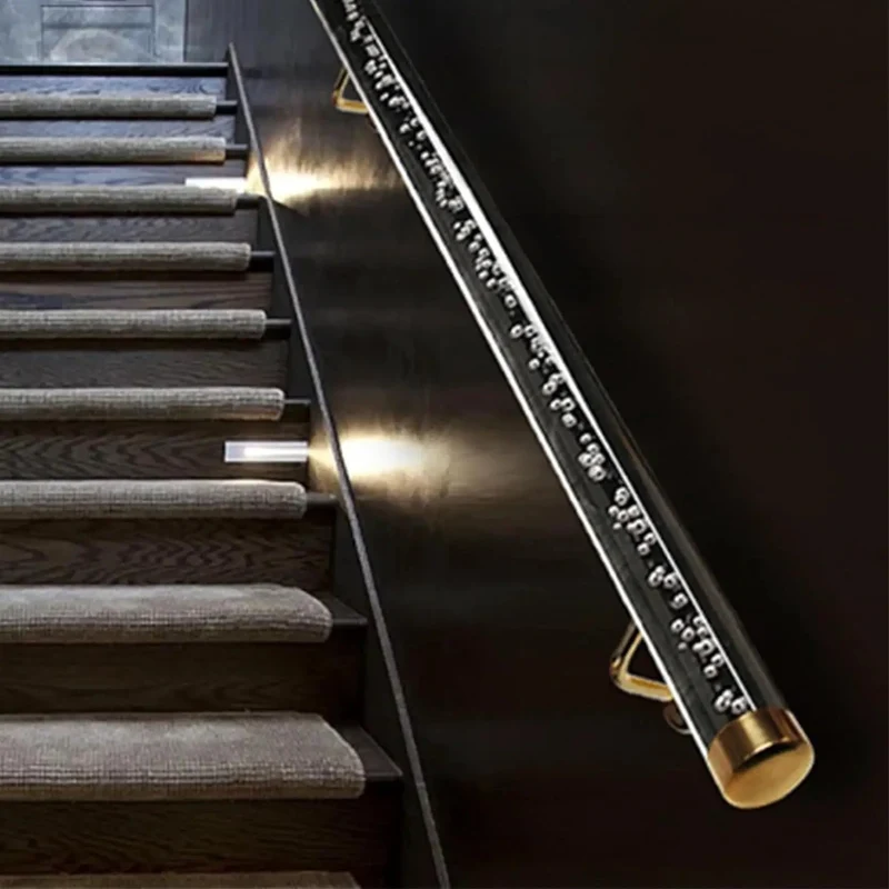 Slick Clear Acrylic Stair Handrails With Rock Solid Stainless Brackets And Non Slip Surface Ensures Stability Makes Great Grab Bars For Elderly And Smooth Aesthetic For Porches Or Hallways Available In Custom Sizes