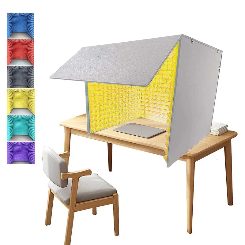 Portable Vocal Booth Sound Insulation Board Featuring High Density Acoustic Foam Panels For Desktop Recording Shield And Portable Studio Cover To Silence Background Noise And Elevate Your Home Setup Hustle