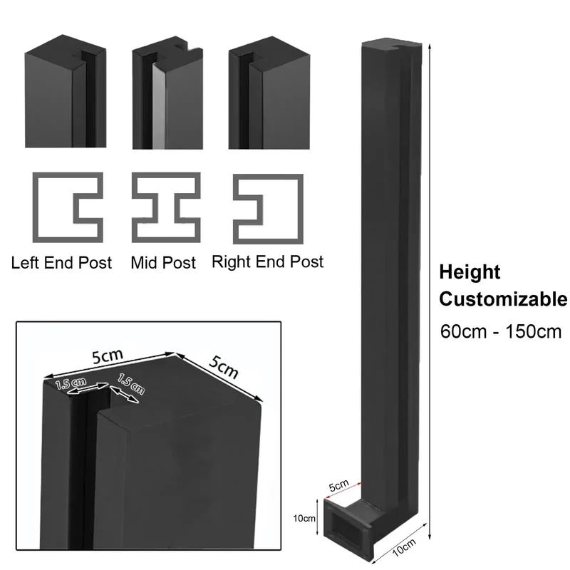 Heavy Duty Black Deck Panel Railing System With Wall Mounted Balcony Guardrail And Corner Post For Straight Up Tight Security And Sweet Backyard Setup Vibes