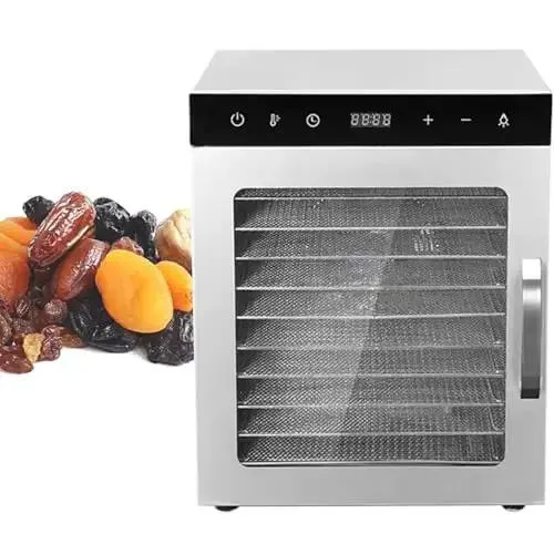 Top Shelf Heavy Duty Electric Food Dehydrator Rock Solid Stainless Steel Build Hella Easy Tray Cleanup 24 Hour Timer Adjustable Thermostat For Jerky Meat Fruits And Healthy Homemade Snacks
